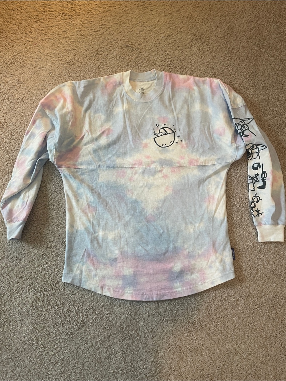 XS Grogu tie dye Spirit Jersey